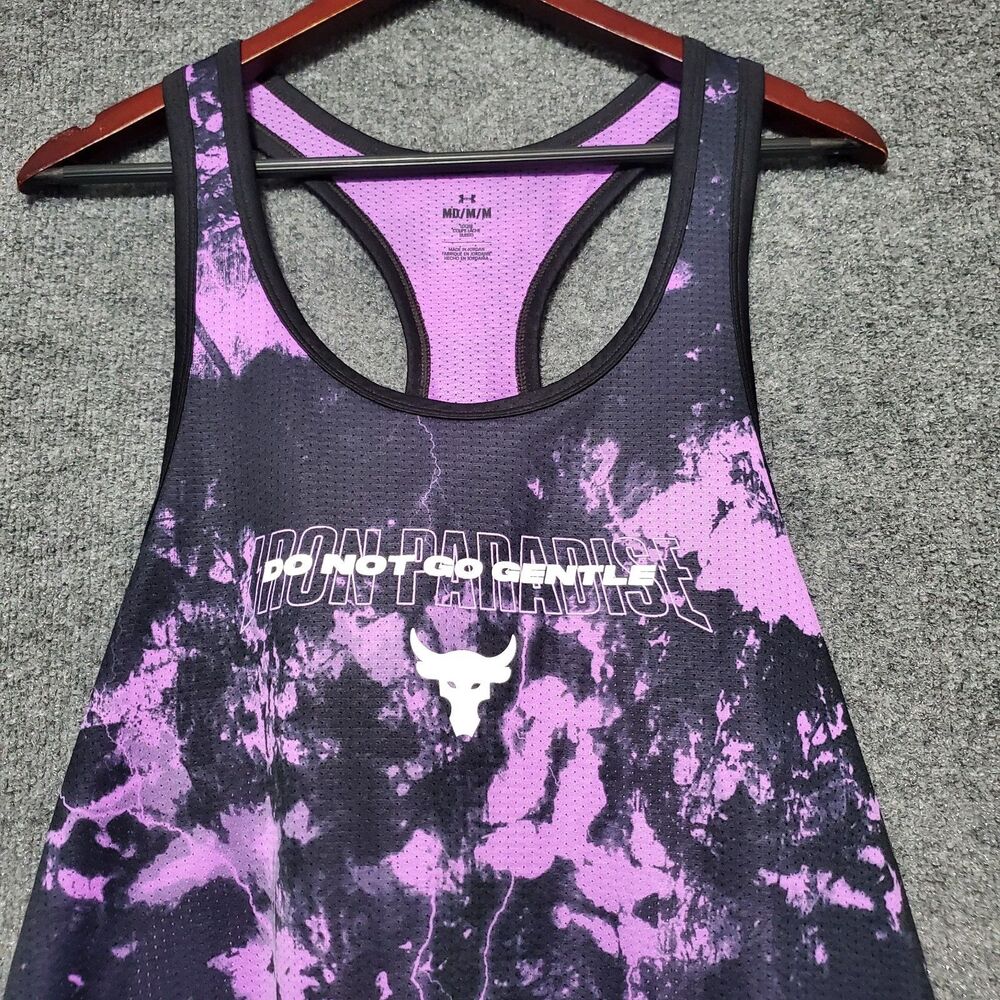 Under Armour Project Rock Mesh Tank Top Mens M Do Not Go Gentle Gym Training New